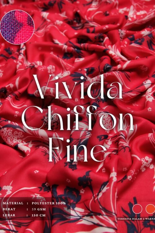 Vivida Chiffon Fine Kain Sifon Polyester Cocok Untuk Tunik Gamis Pashmina Mukena Syal Dress