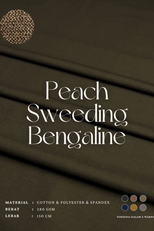 Peach Sweeding Bengaline Kain Katun Polyester Spandex Kain Elastis Bahan Celana Rok Outer Dan Blazer