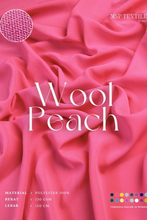 Kain Woolpeach Wolfis Polyester Bahan Premium Bergo Hijab Khimar Tunik