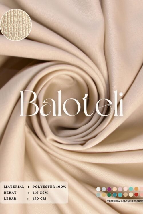 Baloteli Polos Bahan Kain Polyester Cocok Untuk Gamis Tunik Rok Baju Koko Hijab Pashmina Mukena