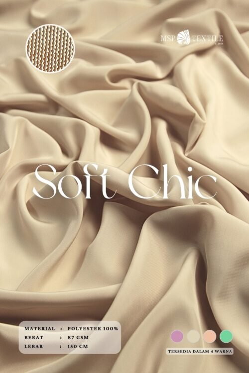Soft Chic Bahan Kain Kualitas Premium Polyester Untuk Dress Kemeja Gamis Tunik Blazer Atasan Celana