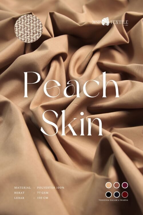Peach Skin Bahan Polyester Kerudung Pashmina Blazer Sebagai Furing Atau Pelapis Dalaman Baju