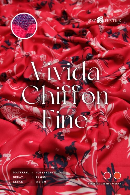 Vivida Chiffon Fine Kain Sifon Polyester Cocok Untuk Tunik Gamis Pashmina Mukena Syal Dress