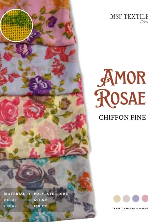 Amor Rosae Sifon Fine Bahan Kain Polyester Tunik Gamis Pashmina Mukena Kerudung Dress Gaun Syal