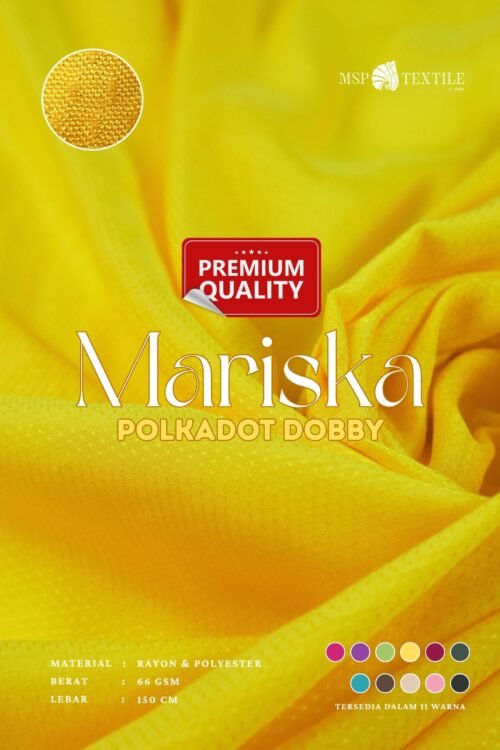 Mariska Polkadot Dobby Polos Kualitas Premium Bahan Kain Atasan Dress Pashmina Gamis Syal