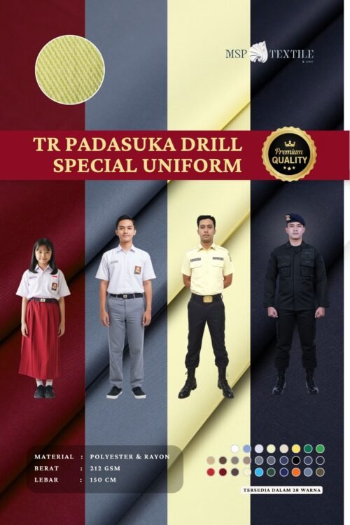 Kain TR Padasuka Drill Bahan Aneka Seragam Kantor Sekolah Pramuka ASN Polisi Satpam