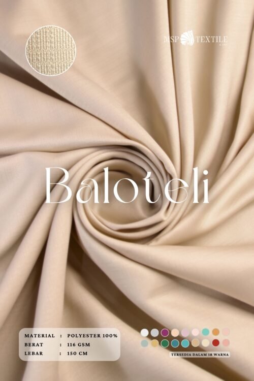 Baloteli Polos Bahan Kain Polyester Cocok Untuk Gamis Tunik Rok Baju Koko Hijab Pashmina Mukena