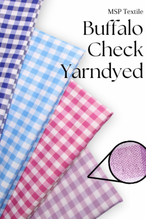 Buffalo Check Yarndyed Kotak Bahan Katun Polyester Piayama Kemeja Atasan Celana Rok Pashmina Mukena