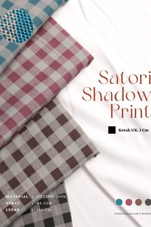Katun Satori Shadow Premium Print Bahan Baju Tidur Kerudung Rok Kemeja Atasan Celana Kulot