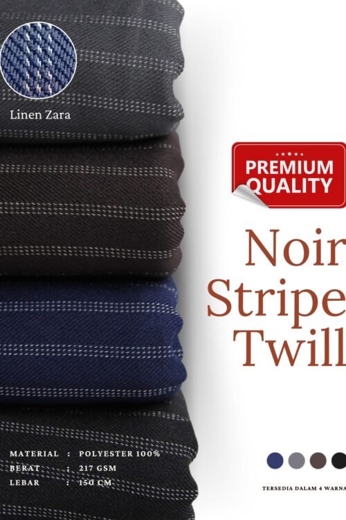 Noir Stripe Twill Linen Zara Bahan Kain Polyester Premium Cocok Untuk Celana Formal Dan Semi Formal