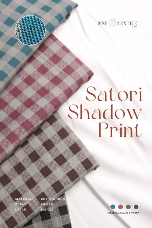 Katun Satori Shadow Premium Print Bahan Baju Tidur Kerudung Rok Kemeja Atasan Celana Kulot