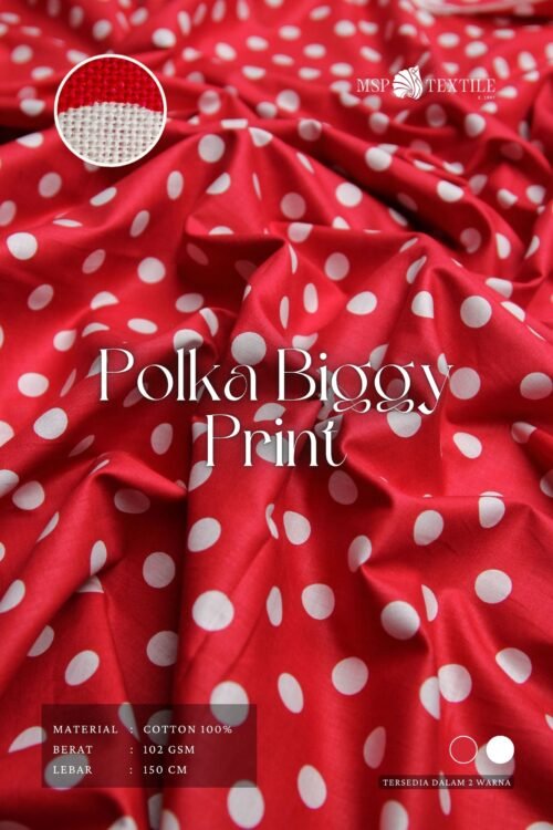 Katun Polka Kids Print Bahan Baju Tidur Kemeja Atasan Celana Kulot Rok Syal Pashmina Mukena Kerudung