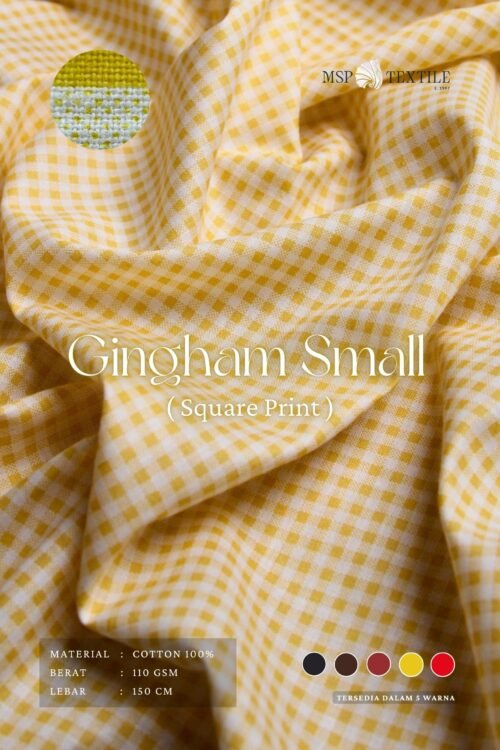 Bahan Kain Katun Gingham Small Square Print Premium Cocok Untuk Atasan Dress Kemeja Gamis Baju Tidur