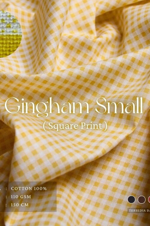 Bahan Kain Katun Gingham Small Square Print Premium Cocok Untuk Atasan Dress Kemeja Gamis Baju Tidur