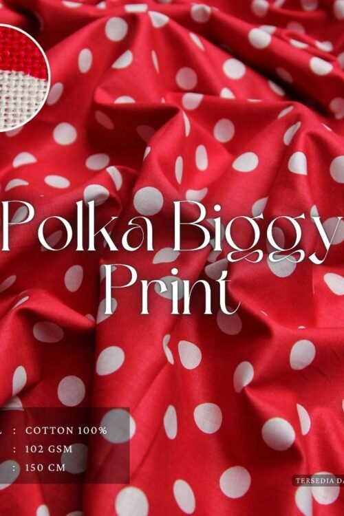 Katun Polka Kids Print Bahan Baju Tidur Kemeja Atasan Celana Kulot Rok Syal Pashmina Mukena Kerudung