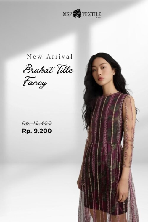 BRUKAT TILLE FANCY  BAHAN PREMIUM  UNTUK LAPISAN DRESS GAMIS TUNIK DAN JILBAB