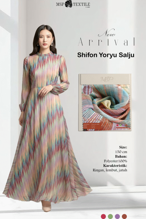 KAIN SHIFON YORYU SALJU POLA ZIGZAG GRADASI PREMIUM BAHAN UNTUK OUTER CARDIGAN LAYERED DRESS GAMIS HIJAB ATASAN