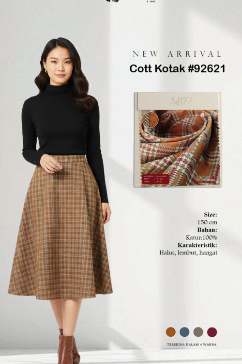 COTTON KOTAK #92621 KAIN KATUN MOTIF TARTAN PREMIUM BAHAN UNTUK CROPTOP BAJU TIDUR ROK CELANA PENDEK KEMEJA