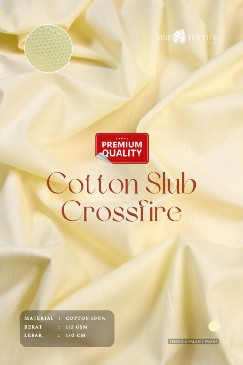BAHAN KAIN KATUN SLUB CROSSFIRE PREMIUM UNTUK MUKENA PASHMINA HANDCRAFT BAJU TIFUR CELANA ROK DRESS