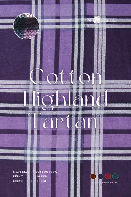 KAIN KATUN HIGHLAND TARTAN PIYAMA BLOUSE KEMEJA