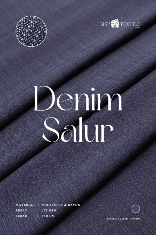 Denim Salur Kain Polyester Rayon Bahan Dress Gamis Tunik Blouse Cardigan Celana Kulot Syal Pashmina