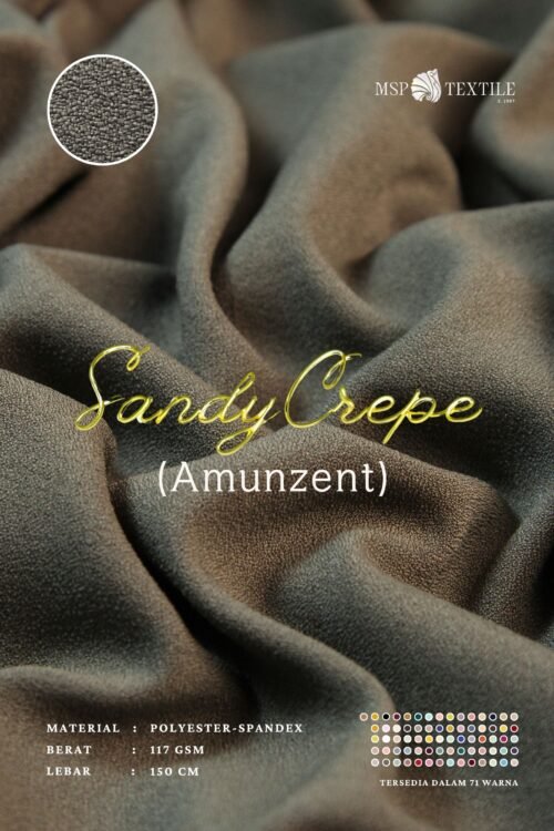 SANDY CREPE BAHAN KAIN MOSSCREPE SPANDEX AMUNZENT TUNIK MUKENA PASHMINA SYAL KERUDUNG KULOT ROK
